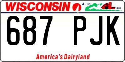 WI license plate 687PJK