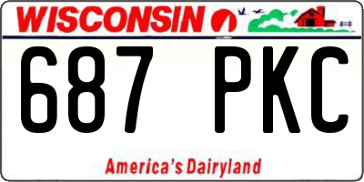 WI license plate 687PKC