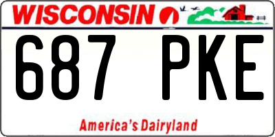WI license plate 687PKE