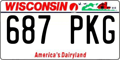 WI license plate 687PKG