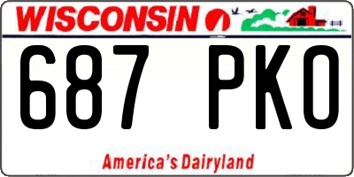 WI license plate 687PKO