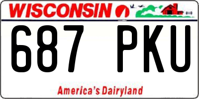 WI license plate 687PKU