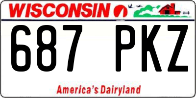 WI license plate 687PKZ