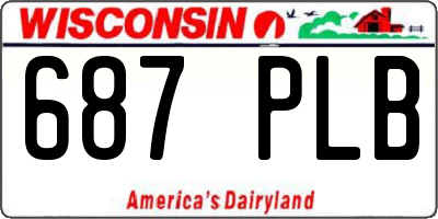 WI license plate 687PLB
