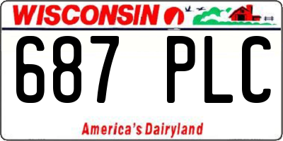 WI license plate 687PLC