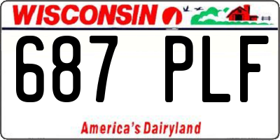 WI license plate 687PLF