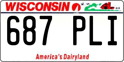 WI license plate 687PLI