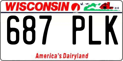 WI license plate 687PLK