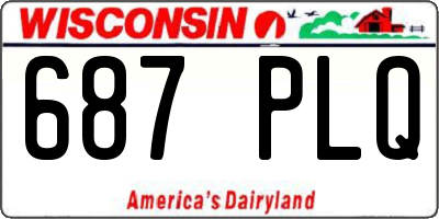 WI license plate 687PLQ