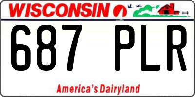 WI license plate 687PLR