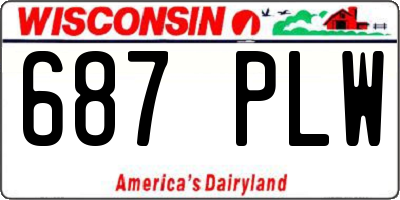 WI license plate 687PLW