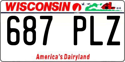 WI license plate 687PLZ