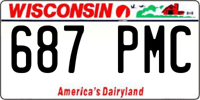 WI license plate 687PMC