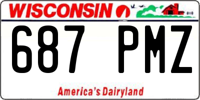 WI license plate 687PMZ