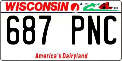 WI license plate 687PNC