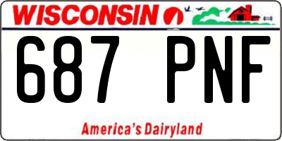 WI license plate 687PNF
