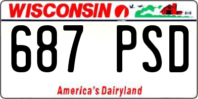 WI license plate 687PSD