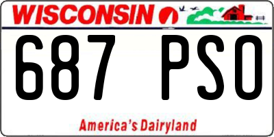 WI license plate 687PSO