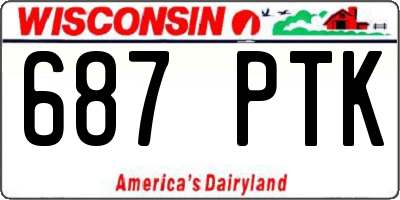 WI license plate 687PTK