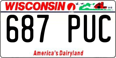 WI license plate 687PUC