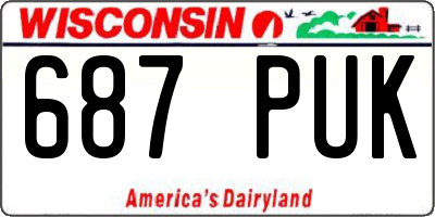 WI license plate 687PUK