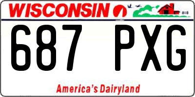 WI license plate 687PXG