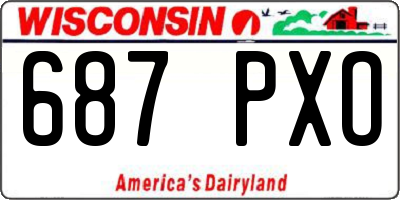 WI license plate 687PXO