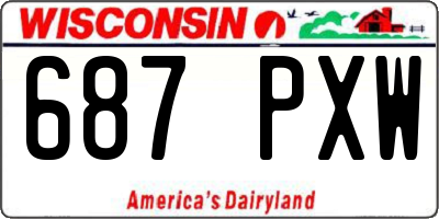 WI license plate 687PXW