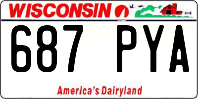 WI license plate 687PYA