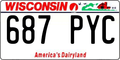 WI license plate 687PYC