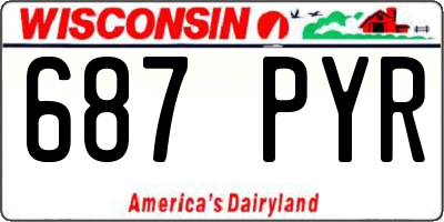 WI license plate 687PYR