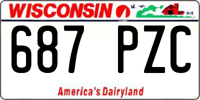 WI license plate 687PZC