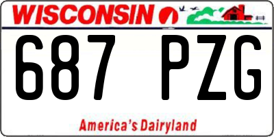 WI license plate 687PZG