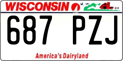 WI license plate 687PZJ