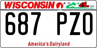 WI license plate 687PZO