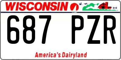 WI license plate 687PZR