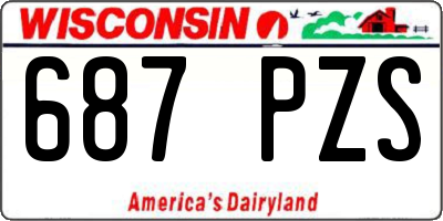WI license plate 687PZS
