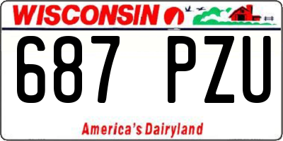 WI license plate 687PZU