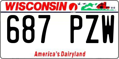WI license plate 687PZW