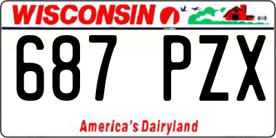 WI license plate 687PZX