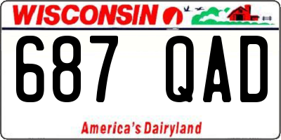 WI license plate 687QAD