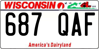 WI license plate 687QAF