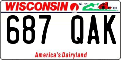 WI license plate 687QAK