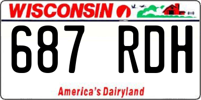 WI license plate 687RDH