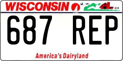 WI license plate 687REP