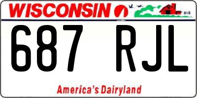 WI license plate 687RJL