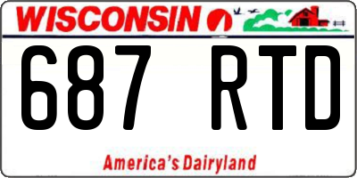 WI license plate 687RTD