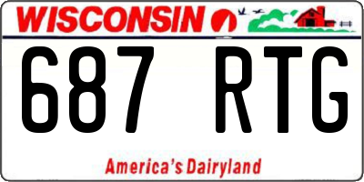 WI license plate 687RTG