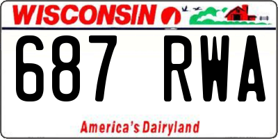 WI license plate 687RWA