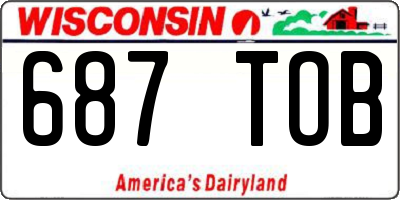 WI license plate 687TOB